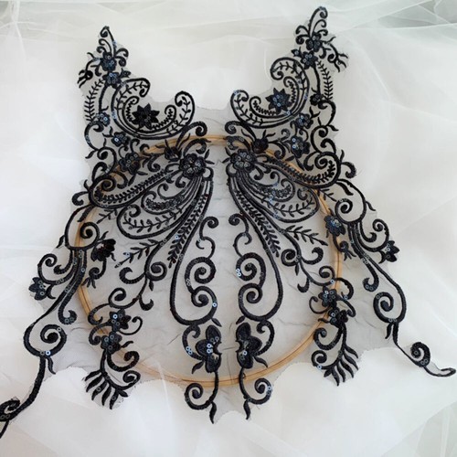 Lentejuelas Bordado Encaje Floral Parche Aplique Vestido de Novia Accesorios - Imagen 5 de 7