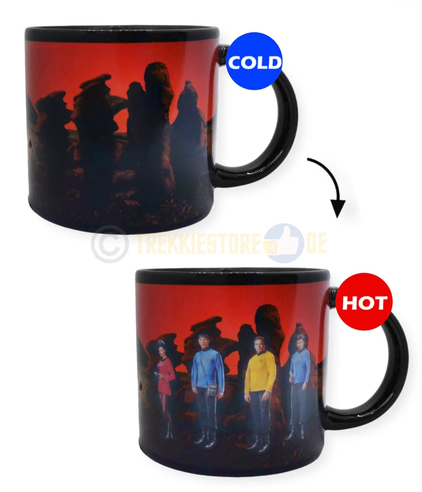 Star Trek Transporter Tasse Thermo Effekt Mug Kirk, Spock, Uhura, McCoy - Bild 2 von 3