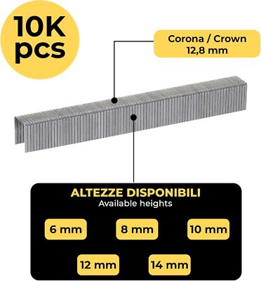 Punti Metallici Bostitch Per Pistola Ad Aria - Misure 6-14mm Corona 12,8mm TENDEEVOLUTION