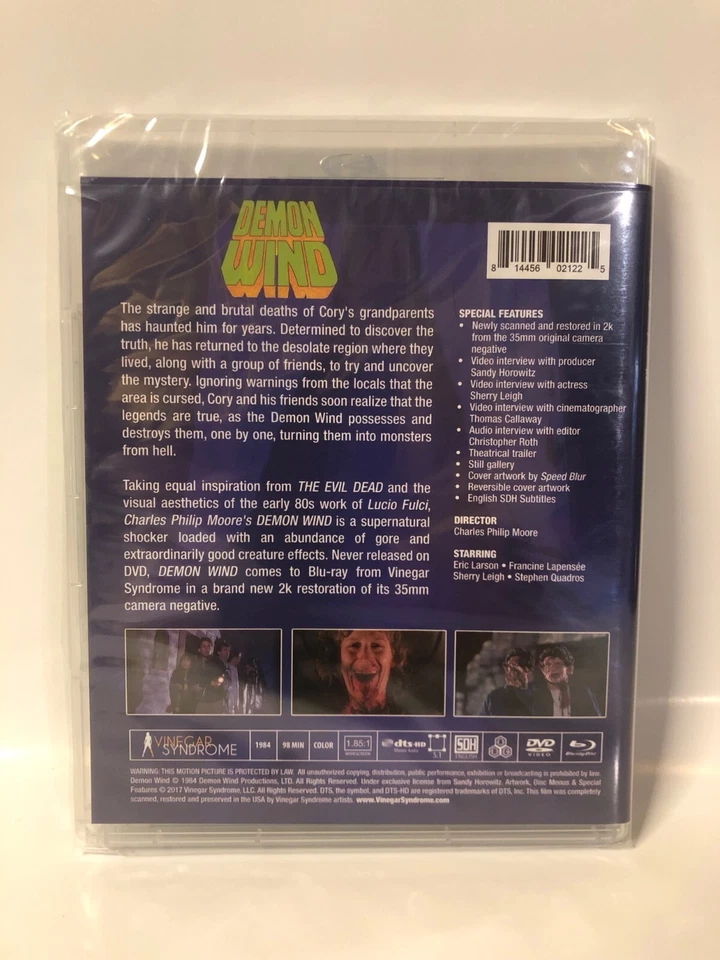 Demon Wind Vinegar Syndrome US BLU-RAY cult 80s trash monster horror - Image 2 of 2