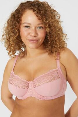 Gorgeous at Debenhams Cotton & Lace Balcony Bra in Pink