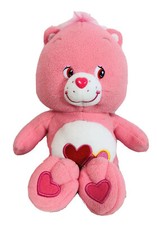 2005 Pink Care Bears Love A Lot Teddy Bear 12" Plush Stuffed Animal