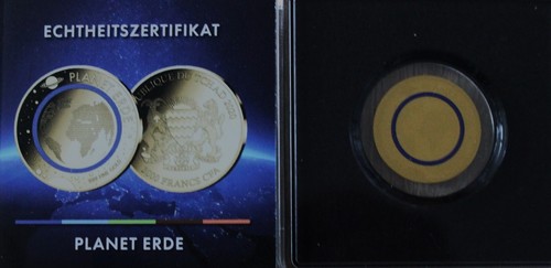 Planet Erde - 999er Feingoldmünze mit Farbveredelung - OVP
