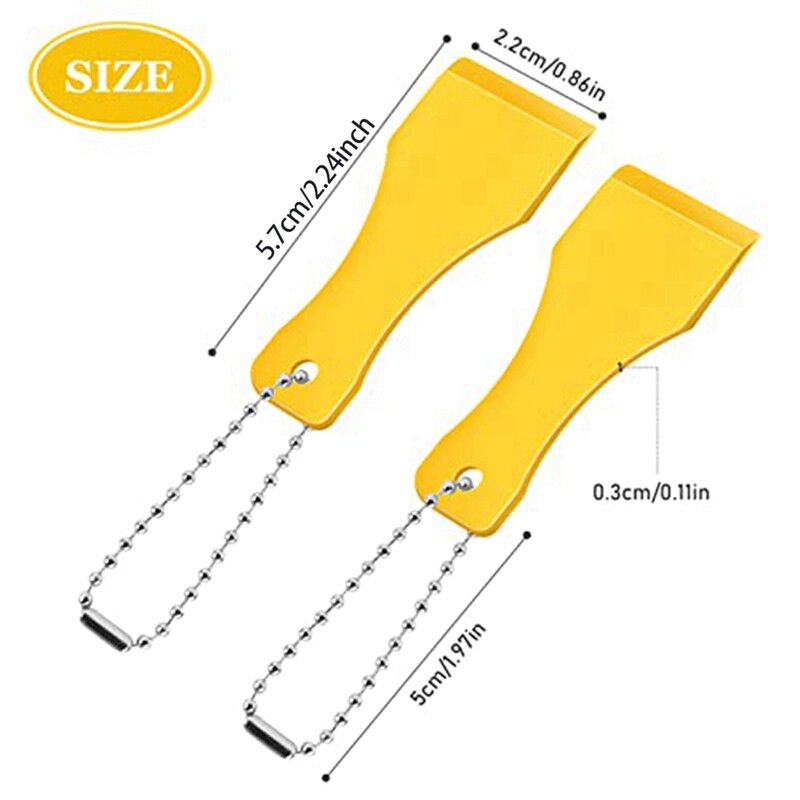 4X(20 PCS Plastic Scraper Tool Keychain Lottery Ticket Scratcher Tool