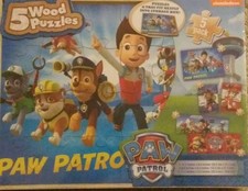 paw patrol 5 wooden puzzles box set