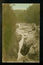Real Photo postcard RPPC New York NY Letenworth Park water falls Vintage