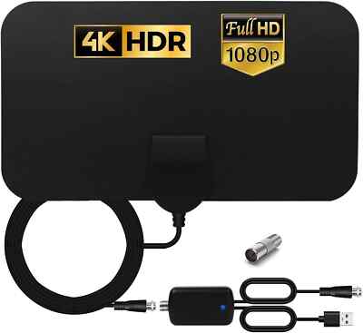 INTERNAL TV ANTENNA AMPLIFIED ANTENNA FOR DTT DVB-T/DVB-T2 FOR DIGITAL TV 4K