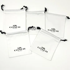 New Coach Jewelry Drawstring Pouch Dust Bag Set of 5