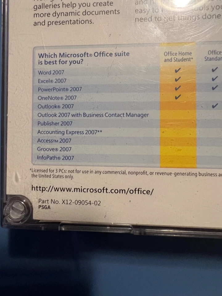 NEW SEALED Microsoft Office Home and Student 2007 - Image 3 of 4