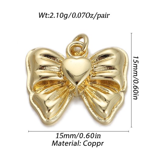 Zircon Mushroom Heart Butterfly Bow Star Moon Gemstone Connector Charm Beads DIY - Picture 115 of 127