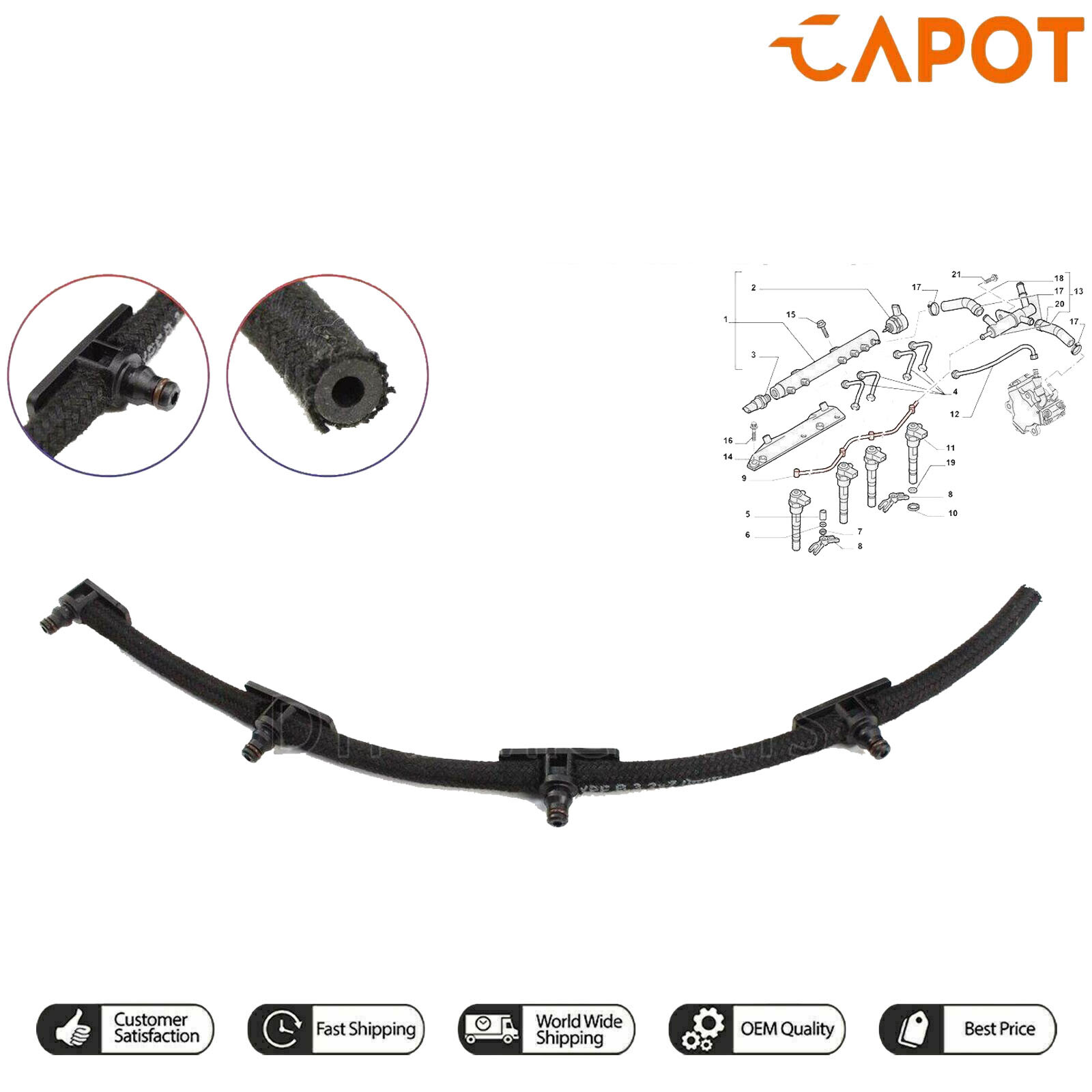 Tuyau d’échappement injecteur 55245385 pour Opel Astra Mk5 Corsa Mk3 1.3 D