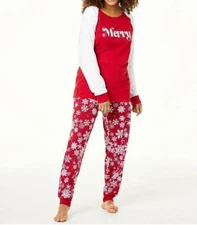 Family PJs Pajamas Merry Snowflakes Matching Pajamas womens xs