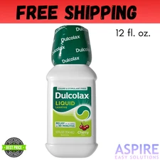 Dulcolax Saline Laxative Liquid, Fast & Gentle Constipation Relief 1200 mg, 12 f