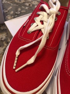 vans authentic true red & black skate shoes
