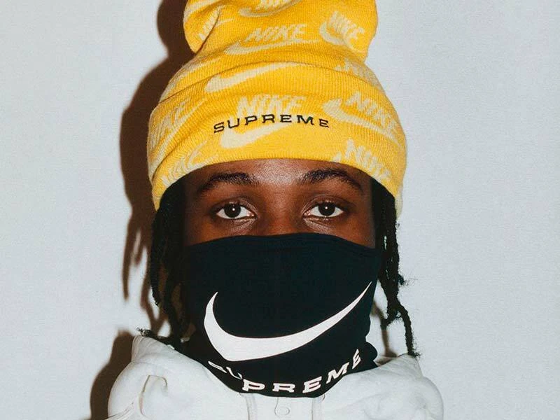 SUPREME x Nike Warmer Polyester   Noir   Taille unique   Blanc unisexe