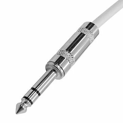 6 Foot XLR Male to 1/4 Inch TRS Patch Cable - Balanced White Audio Cord 6' - Image 3 of 3