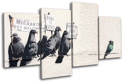 Graffiti Pop Pigeons Banksy Street MULTI Leinwand Wand Kunst Bild drucken