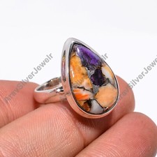 Oyster Copper Turquoise Ring 925 Sterling Silver Statement Boho Rings Jewelry