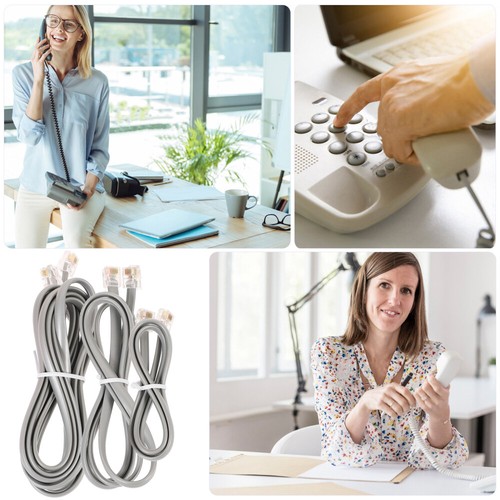 3 szt. Kabel telefoniczny Kryształowa głowica Przedłużacz telefonu do sieci stacjonarnej - Zdjęcie 9 z 12
