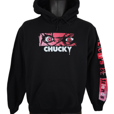Chucky Childs Play Sweatshirt Hoodie Mens Size Small Black Lets Be