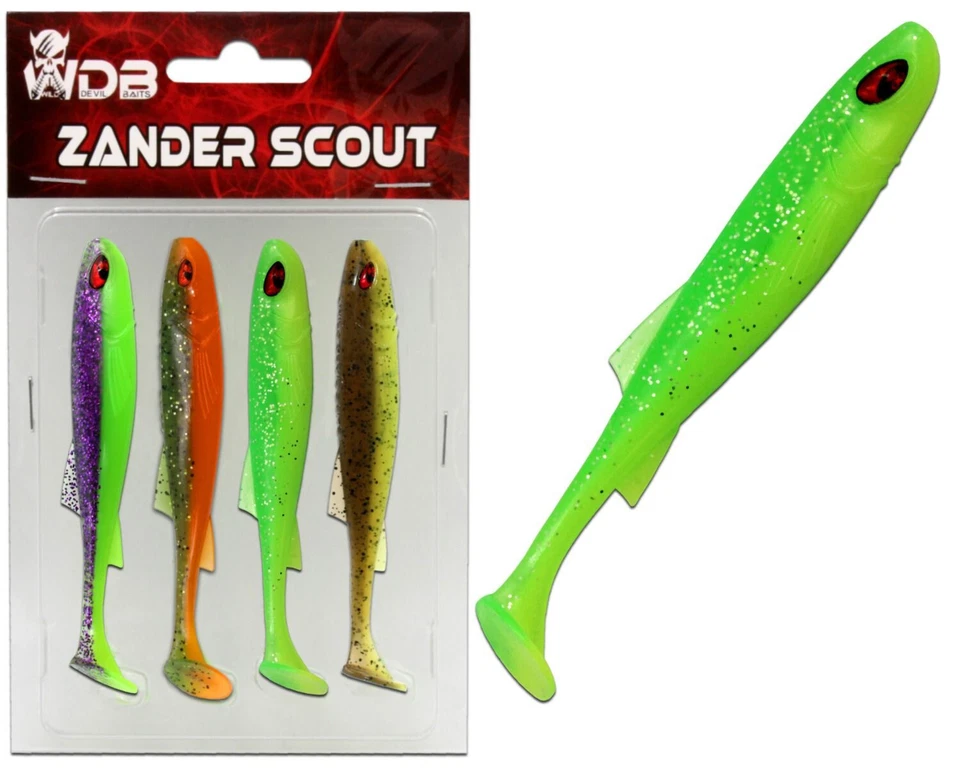 ANGEL BERGER Wild Devil Baits Zander Scout 10 cm Shad Gummifisch Softlure Angelköder