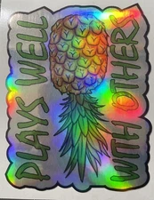 Pineapple Vinyl Sticker Decal Plays Well With Others Lifestyle Fun Swinger