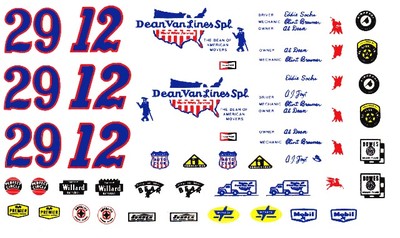 AJ Foyt Eddie Sachs Dean Van Lines Indy 1/64th HO Scale Slot Car Decals