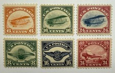 US #C1-C6 1918/1923 First & Second Series Airmails MLH/VF; $322.50 SCV