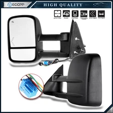 Pair Power Heated Tow Mirrors Arrow Signal Light For 03-06 Chevy Silverado 1500
