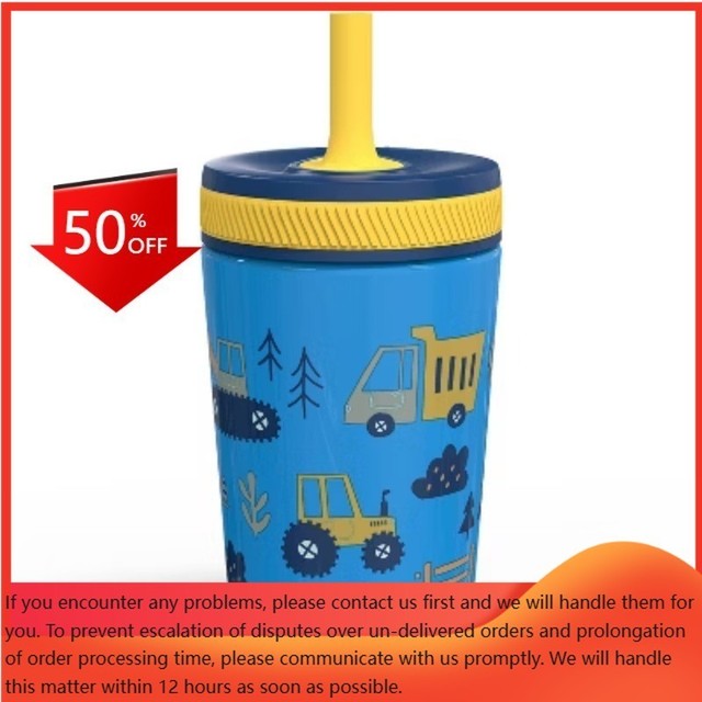 Zak Designs Kelso 12-Ounce Stainless Steel Straw Tumbler