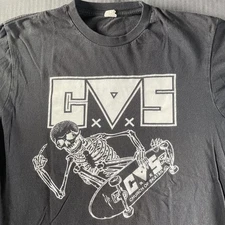 Church of Skatan Shirt Mens medium Black Skeleton Skateboard Graphic Skate Punk