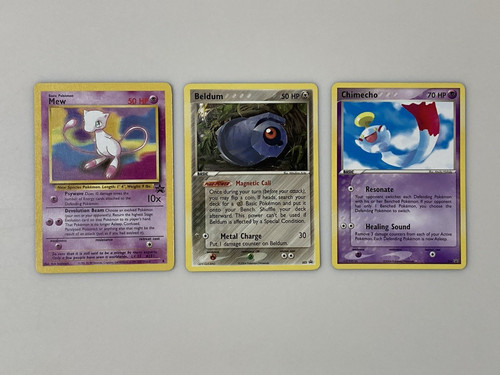 Pokémon Black Star Promo Lot X3 Not Played Mew #8, Beldum #22, Chimecho #24