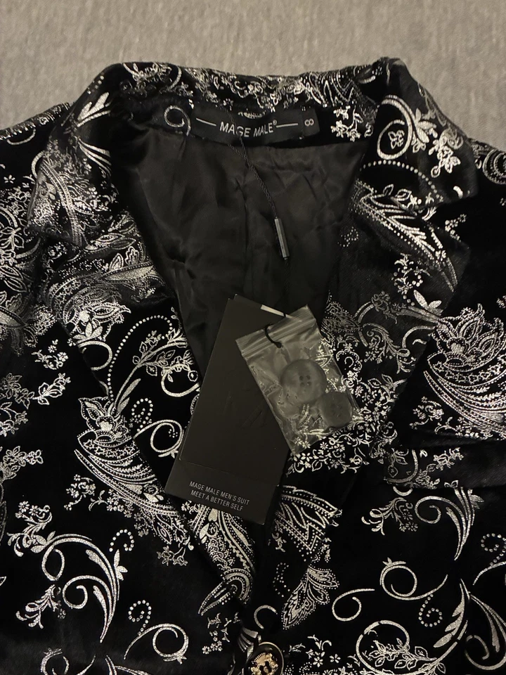 Серебряный и черный блейзер для мальчиков - Изображение 4 из 4