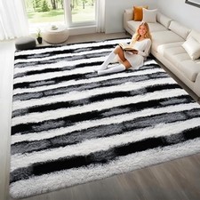 4x6 Feet Area Rugs for Living Room Bedroom,Black and White Machine Washable