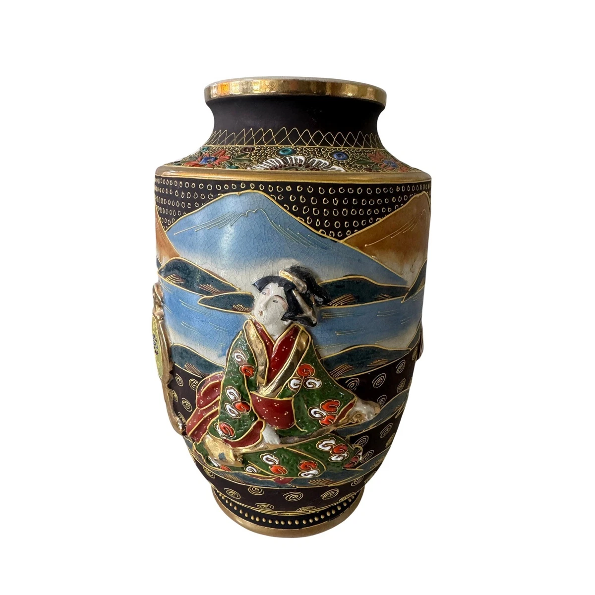 艺妓花瓶日本古董花瓶| eBay
