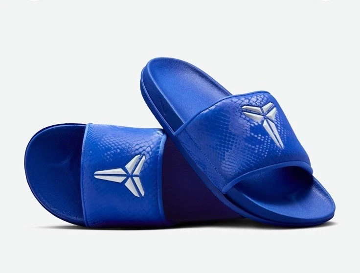 Nike Kobe Offcourt Slide US da uomo taglia 8 Hyper Royal bianche IF2870 400 NUOVE