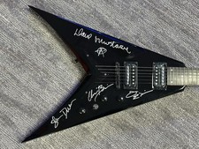 Megadeth Dave Mustaine Signature Model Flying V Guitar Band Signed X 4 JSA COA