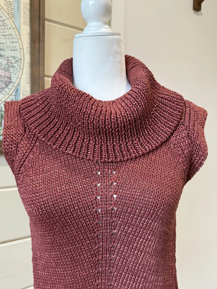 Suéter ajustado a medida tejido cuello capucha rojo ladrillo óxido WHITE HOUSE talla M Foto 2 de 4