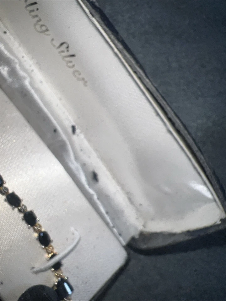 Brazalete tenis oro sobre plata piedras preciosas diamante en caja Foto 3 de 4