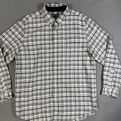 Chaps Men's Large Plaid Long Sleeve Button-Down Flannel Shirt Casual Everyday