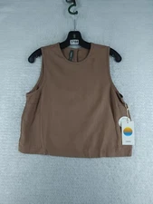 Vuori Women's Trestles Twill Crop Tank - Nutmeg Nwt Size Small 