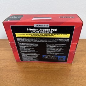 Retro-Bit 2.4 GHz Wireless Controller 8-Button Sega Saturn Genesis Mini V2 Black