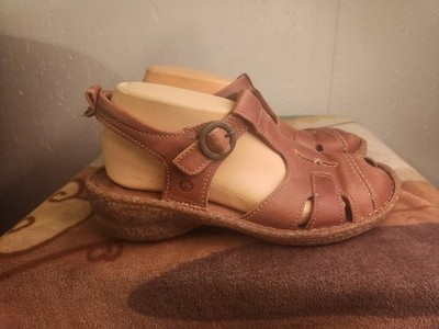 Joseph Seibel Womens sz 39 Brown Leather Peep toe Ankle Strap Sandals #19