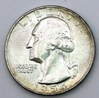 1954-D Washington Quarter 90% Silver AU Toned Toning Almost Uncirculated