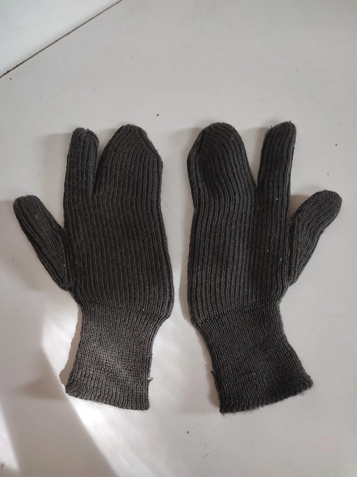 Mitones de dedo gatillo de lana genuina del ejército suizos 🇨🇭, caza en clima frío Foto 3 de 4