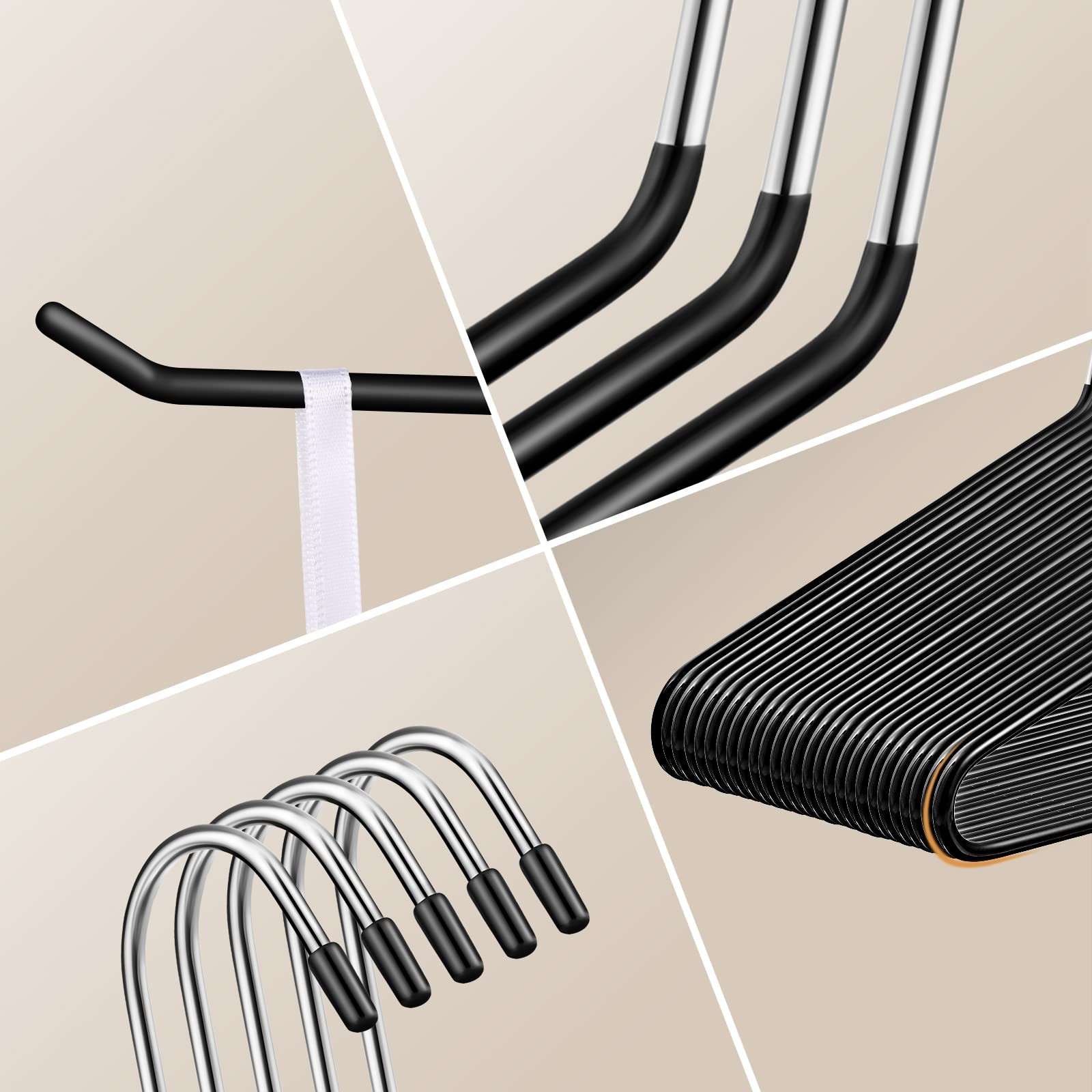 60 Pack Open Ended Pants Hangers Metal Non Slip Heavy Duty Space Saving Rack