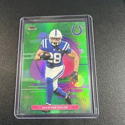 JONATHAN TAYLOR 2025 Topps Finest Uncommon Green Refractor 3/35 Colts #154