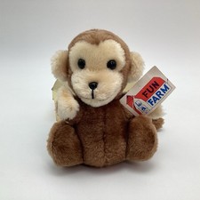 Vintage 1978 Fun Farm Macaroon Monkey Plush 6.5 Stuffed Animal NWT Dakin Tags