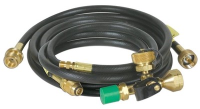 American Motorhome RV Extend A Stay 4-Port Propane Tee with hoses Camco 59123