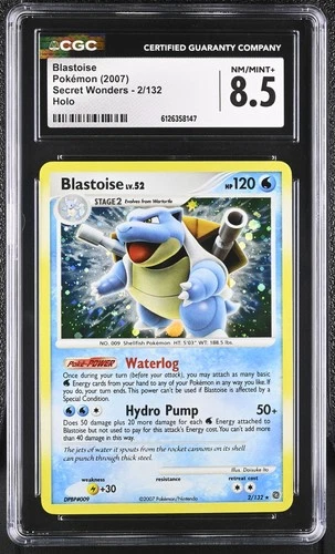 CGC 8.5 Blastoise 2007 Secret Wonders 2/132 Holo Pokemon Card